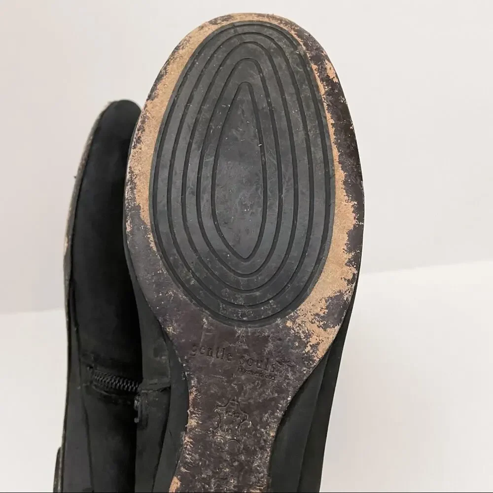 Gentle Souls by Kenneth Cole Black Laser Cut Boots
